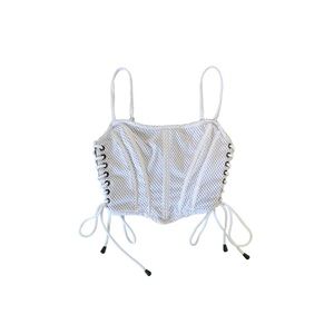 unique jersey material corset with lace up sides